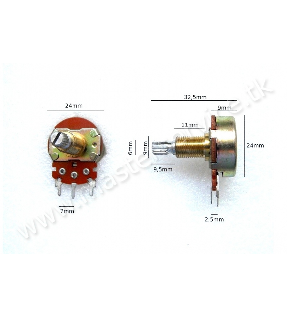 Potenziometro 220KB LIN 24mm - SPMARPOTE0002